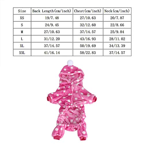 VINGVO Hundekleidung, Hunde Hoody Pet Warme Kleidung, Winter Haustier Kleidung Kleine Hundekleidung für Katzen Hunde(Pink White dots, M) von VINGVO