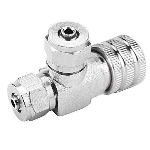 VINGVO Nadelventil, Edelstahl Nadelventil 1 Stück CO2 Blasenzähler, Aquarium System Glänzend und CO2 Regulator Nadelrückschlagventil für Aquarienfische(Double-Head fine-Tuning Valve (Takeover)) von VINGVO