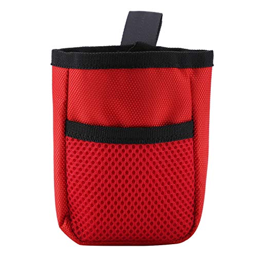 VINGVO Pet Food Treat Bag, multifunktionales Tierschulungszubehör Tragbares Zubehör 3,5 * 1,5 * 5,1 Tragbares Haustier Taillentasche für Katzen Haustiere Hund im Freien(red) von VINGVO