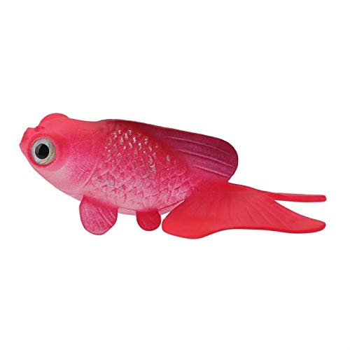 VINGVO Silikon Kleiner Fisch, Fisch Ornament Fischdekoration, 1 Stück für Fischaquarium(Red Goldfish No. 5) von VINGVO