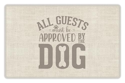 VINILIKO, wasserdichte Matte für Futternapf, alle Gäste müssen von meinem Hund genehmigt werden, 48 x 75 cm von VINILIKO