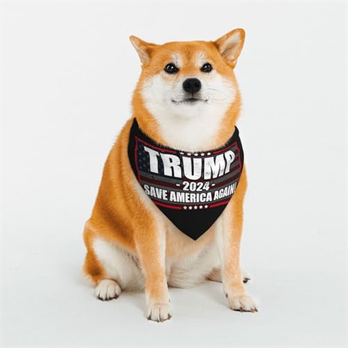 Trump 2024 Save America Again Hunde-Bandanas, lustige Hundegeschenke, Trump-Hunde-Bandana, Trump-Bandana für Hunde, Sommer-Haustier-Hundeschal von VINPHISH