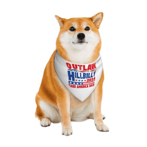 Trump Vance 2024 Outlaw Hillbilly Take America Back Vintage Elections US-Flagge Hundehalstücher Lustige Hundegeburtstagsgeschenke Sommerhalstuch für Hunde Haustier Hundeschal M von VINPHISH