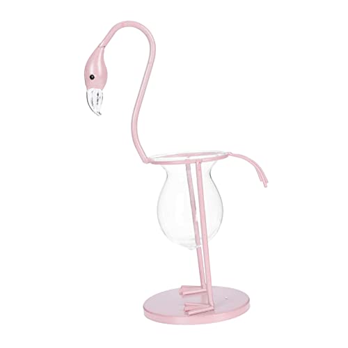 VINTORKY 1 Stück Exquisite Glashydroponic Vase Office Pflanze Vase Kreative Flamingos von VINTORKY