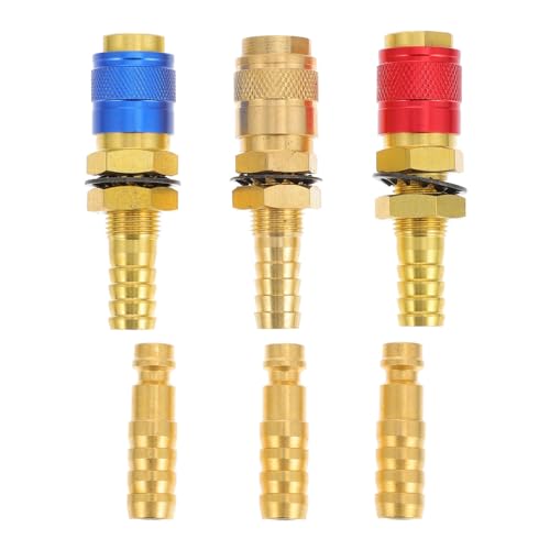 VINTORKY 6 Teiliges Wassergekühltes Gasadapter Set Mit Schnellverschluss 10mm Für Schweißgeräte Und Schweißbrenner Hochwertiges Zubehör Für MIG/MAG Schweißen von VINTORKY