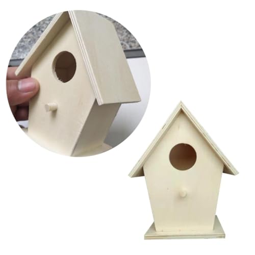 VINTORKY Holz Vogelhaus Nistkasten DIY Für Schwalben Hängende Deko Im Freien Rustikales Design Kinderfreundliches Holzhandwerk Ideales Puzzle Für Kreative Bastelstunden von VINTORKY