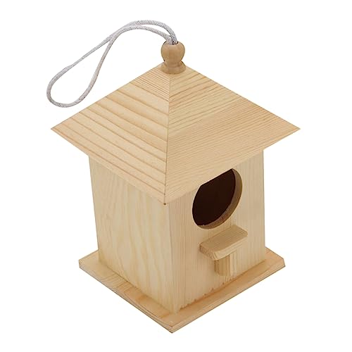 VINTORKY Kreatives Vogelhaus Aus Holz Für Den Außenbereich Ideales Vogelnest Zur Von Wildvögeln Im Garten Mit Praktischem Standfuß Und Ansprechendem Design Für von VINTORKY