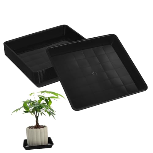 VINTORKY Quadratische Blumentopf Untersetzer Blumentopf Trays Für Innen Und Außen wasserdichte Pflanzschalen Bonsai Platten Gartenuntersetzer von VINTORKY