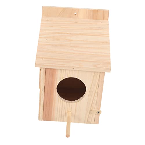 VINTORKY Nistkasten Großsittiche Vogelhaus Für Kleine Vögel Kreative Nistbox Zum Aufhängen Futterhaus Aus Naturholzfarbe Ideale Brutstätte Für Wildvögel Im Garten Nistkasten Zum Bemalen von VINTORKY