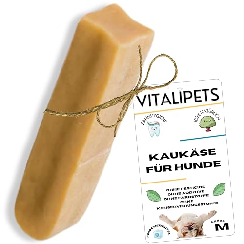 Yak-Käse für Hunde von 5 bis 10 Kg Größe M - Natürlicher Kauknochen - Leckerlis - Belohnung - Spielzeug - Welpenbeschäftigung - Kauen - Zahnhygiene - Anti-Stress von VITALIPETS