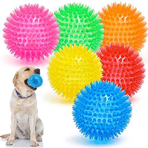 VITEVER 8.9 cm quietschendes Hundespielzeug (6 Farben) Welpen-Kauspielzeug zum Zahnen, BPA-frei, ungiftig, große und kleine Hunde, langlebiges Hundespielzeug für Aggressive Kauer von VITEVER