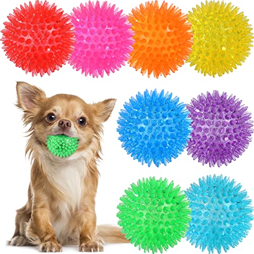 VITEVER Quietschende Hundespielzeugbälle für kleine und mittelgroße Hunde, Kauspielzeug für Welpen, Kauspielzeug zum Zahnen, stachelige Hundebälle für kleine Hunde, langlebiges Hundespielzeug für von VITEVER