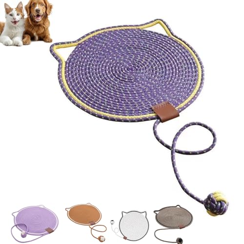 VIUXL Celery Pets Dual Scratching Pad, Scratching Pads for Indoor Cats, 17”/20” Hand-Woven Without Debris Scratching Pads Indoor Cats, Pets Dual Scratching Pad with Cat Toy (16.9in,B) von VIUXL