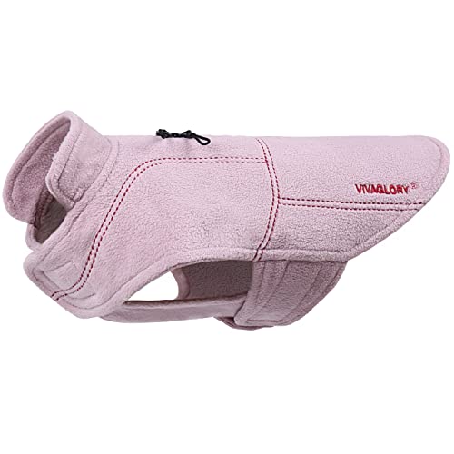 VIVAGLORY Hunde-Fleeceweste, Hundepullover für Kaltes Wetter für Klein Hunde, Verstellbare Winterkleidung mit Zweifachem Reißverschluss, Reflektierende Hundemäntel für Welpen, XX-Small, Rosa von VIVAGLORY