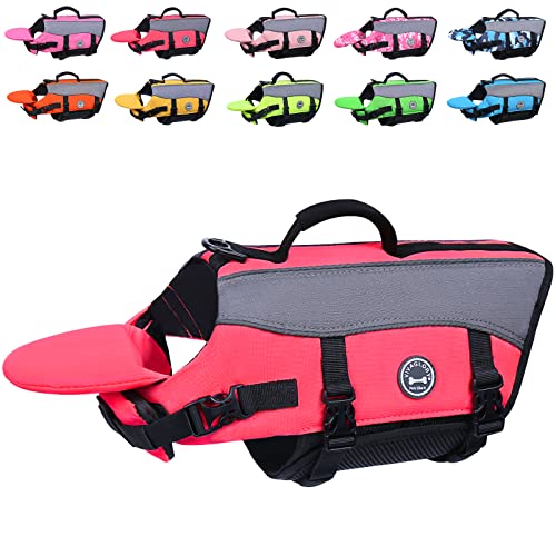 VIVAGLORY Hunde Schwimmweste mit abnehmbarem Frontauftrieb, Rettungsweste mit Reflektierenden Besätzen & Zusätzliche Polsterung zum Schwimmen & Bootfahren Neon-Pink XS von VIVAGLORY