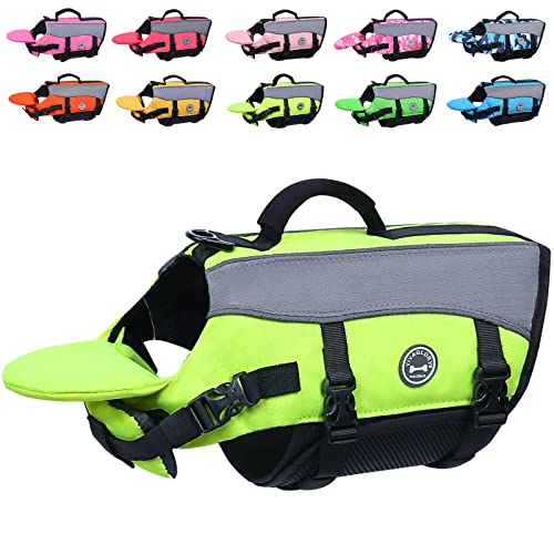 VIVAGLORY Hunde Schwimmweste mit abnehmbarem Frontauftrieb, Rettungsweste mit Reflektierenden Besätzen & Zusätzliche Polsterung zum Schwimmen & Bootfahren Neon-Gelb XS von VIVAGLORY