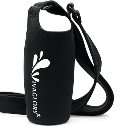 VIVAGLORY Wasserflaschenträger, Leichter bequemer Neopren-Wasserflaschenhalter für Gehen, Wandern Aktivitäten im Freien, passt 8.1-10cm, Schwarz von VIVAGLORY