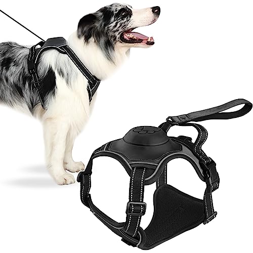 VIWIK Hundegeschirr mit einziehbarer Hundeleine, strapazierfähig, reflektierend, Easy Walk Hundegeschirr mit verstellbarer, weich gepolsterter Hundeweste, einfache Kontrolle, weicher Griff für von VIWIK