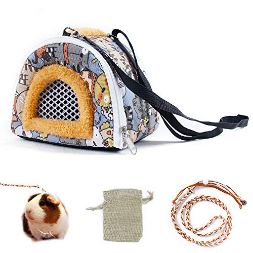 Hamster Meerschweinchen Tragetasche Atmungsaktiv Kleintiere Igel Eichhörnchen Chinchilla Zucker Glider Outdoor Reisetasche Reißverschluss Tragbare Ausgehtaschen von VLIKE