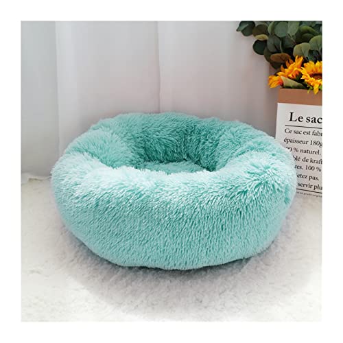 VNSMM Hundebett Hundematte Haustier-Hundebett-Matte Hundebett-Decke Langer Plüsch-Katze-Hundebett-Sofa-Schlafsack-Zwinger(Green,Diameter 100cm) von VNSMM