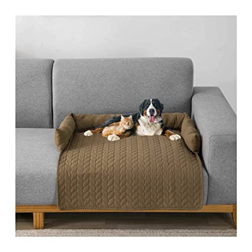 VNSMM Hundebett Hundematte Hundesofa-Abdeckung, Kissen, Haustierbett, Schlafmatte für große Hundecouch, beruhigendes Nest, Katzensitzplätze(Khaki,L 120x75x15 cm) von VNSMM