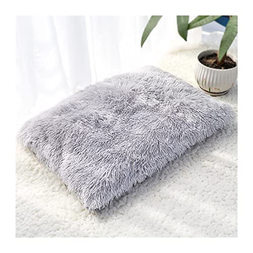 VNSMM Hundebett Hundematte Langes Plüsch-Hundebett-Haustier-Kissen-Decke Weiches Fleece-Katzenkissen Sofa-Matten-Auflage für kleine große Hunde(Light Gray,L) von VNSMM