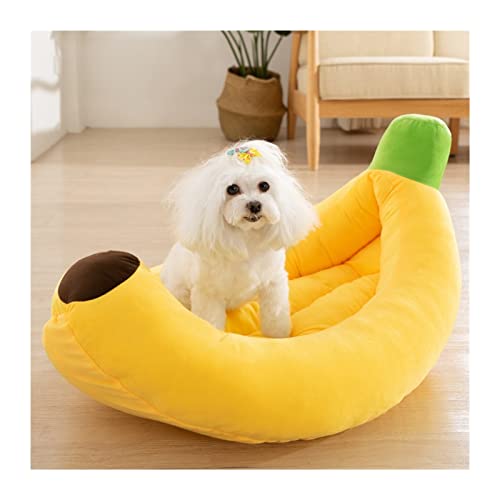 VNSMM Hundebett Hundematte Lustiges Bananenform-Haustier-Hundekatzen-Bett-Haus-Kissen-warmes haltbares tragbares Haustier-Korb-Zwinger-Katzen(S) von VNSMM