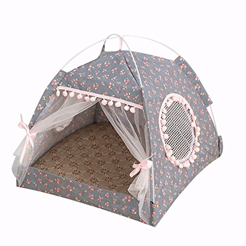 VNSMM Hundebett Hundematte The General Tipi Geschlossene gemütliche Hängematte mit Böden Katzenhaus Haustier kleines Hundehaus(Gray,L for 12kg) von VNSMM