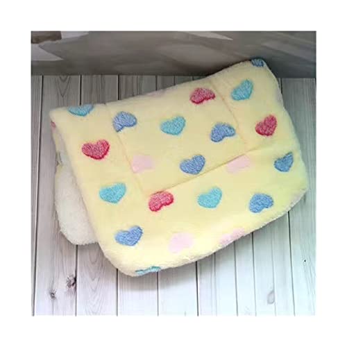 VNSMM Hundebett Hundematte Weiche Samtunterlage für Haustiere, Hunde, Katzen, Matratze, Welpen, Chihuahua, Kissen, Heimteppich, warme Schlafabdeckung(Yellow Love,L-48x68cm) von VNSMM