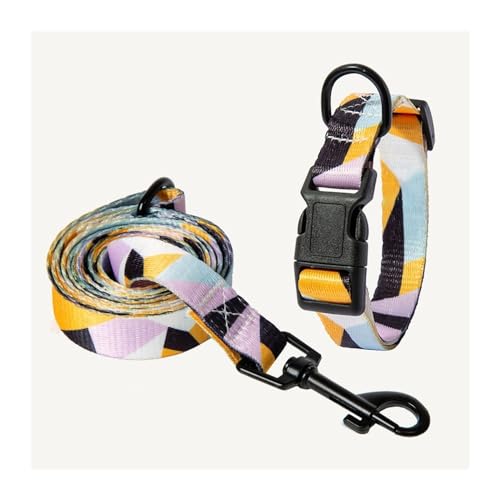 Verstellbare Führleine Pet Collar Leine Set Hunde- und Katzenhalsband und verstellbare Leine Hundeleine(NO1 Set,26-42CM) von VNSMM