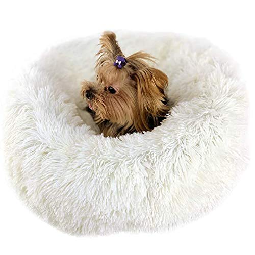 VOCD Pet Dog Cat Beruhigungsbett, Donut Cat Sofa Wendekissen Welpenschlafsack Selbstwärmender Zwinger Zum Schlafen Im Winter, Rutschfester Boden von VOCD