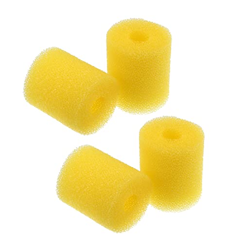 VOCOSTE 4 Stück Aquarium Vorfilter Schaumstoff Schwamm Rolle Aufnahme Filter Abdeckung Zubehör für Aquarium Gelb 7.5x6.5x2cm von VOCOSTE