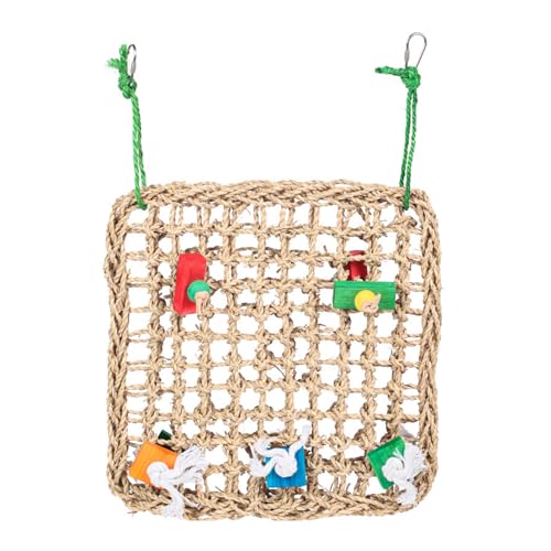 VOCUE Buntes Vogelfutternetz, Spielzeug, Papageienkäfig, Spielzeug, Kletterhängematte, Hängematte, Matte für Vögel von VOCUE