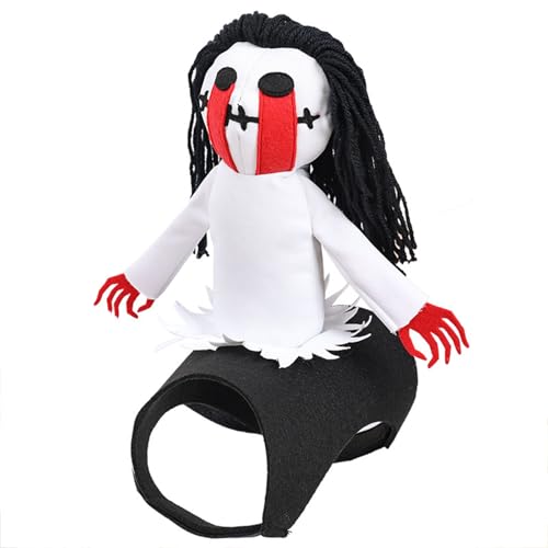 VOCUE Lustiges Killer-Kostüm für Katzen und Hunde, Cosplay, Sadako-Kostüm, 3D, langes Haar, weich, bequem, Kostüm-Zubehör von VOCUE