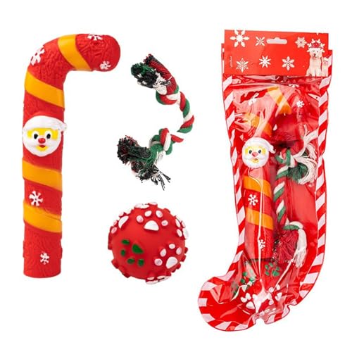 VOCUE Weihnachts-Hundespielzeug-Geschenkset zum Kauen und Spielen, weiches Spielzeug und Seilbeißwiderstand, Festival-Spielzeug für Haustiere VOCUE Weihnachts-Hundespielzeug-Geschenkset zum Kauen und Spielen, weiches Spielzeug und Seilbeißwiderstand, Festival-Spielzeug für Haustiere von VOCUE