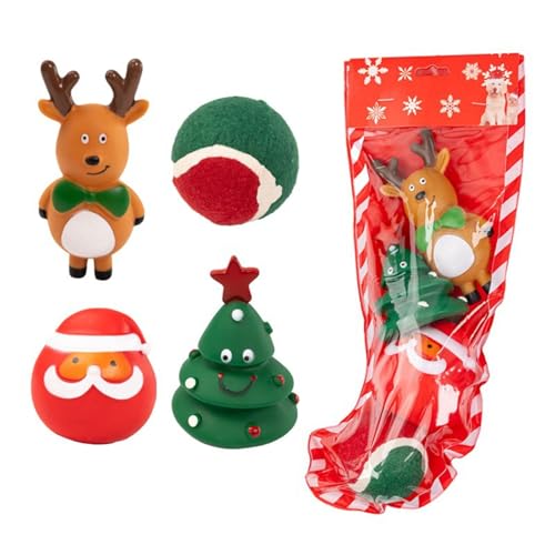 VOCUE Weihnachts-Hundespielzeug-Geschenkset zum Kauen und Spielen, weiches Spielzeug und Seilbeißwiderstand, Festival-Spielzeug für Haustiere VOCUE Weihnachts-Hundespielzeug-Geschenkset zum Kauen und Spielen, weiches Spielzeug und Seilbeißwiderstand, Festival-Spielzeug für Haustiere von VOCUE