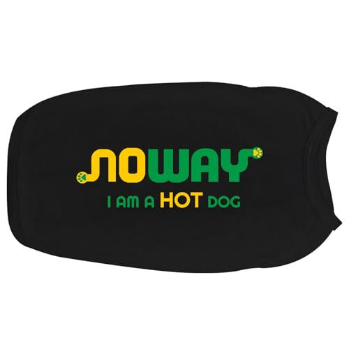 Hunde-Shirts für Haustierkleidung, atmungsaktive Piqué-Baumwolle, Welpen-Shirts, Hunde-T-Shirts mit lustigem Aufdruck "No Way I AM A Hot Dog" für kleine, mittelgroße und große Hunde (Black-NoWay, von VOIRBLEU