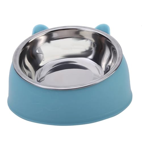 100 ml Katzen-/Hundenapf, 15 Grad erhöht, rutschfeste Welpenbasis, Katzenfutter, Trinkwasser, Futterspender, Neigungsschutz, Hals, Haustiernapf, Zubehör Hundenapf(Blue) von VONCYKI