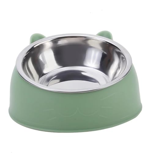 100 ml Katzen-/Hundenapf, 15 Grad erhöht, rutschfeste Welpenbasis, Katzenfutter, Trinkwasser, Futterspender, Neigungsschutz, Hals, Haustiernapf, Zubehör Hundenapf(Green) von VONCYKI