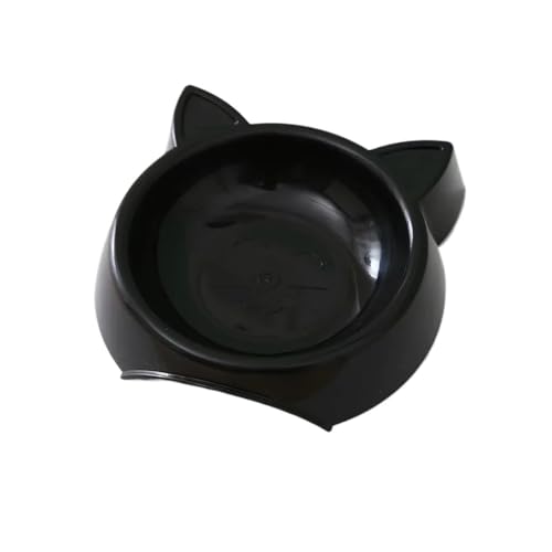 Futternapf for Haustiere, Katzengesichtsform, große Kapazität, Futternapf, einfarbig, Futternapf for Katzen, Wassertrinknapf for kleine Hunde Hundenapf(Black,1PC) von VONCYKI