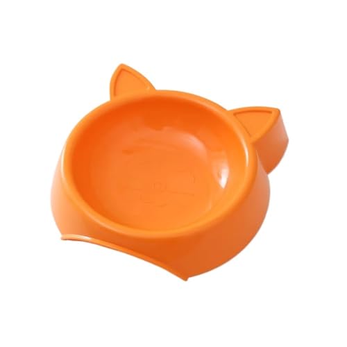 Futternapf for Haustiere, Katzengesichtsform, große Kapazität, Futternapf, einfarbig, Futternapf for Katzen, Wassertrinknapf for kleine Hunde Hundenapf(Orange,1PC) von VONCYKI