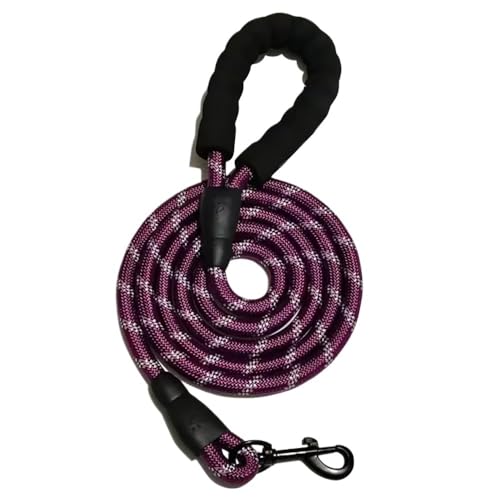 Hundeschleppseil, Hundeleine, reflektierende lange Hundeleine aus Seil mit weich gepolstertem Griff for Hunde, geeignet for kleine bis große Hunde Hundeleine(PURPLE) von VONCYKI