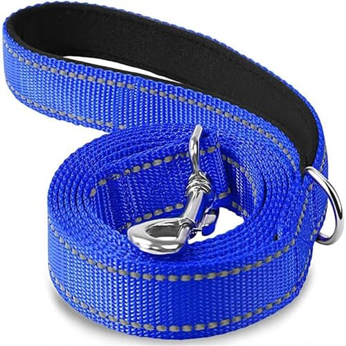 Katzen Hunde Geschirr Halsband Blei Gurt Nacht Reflexion Hund Haustier Abschleppseil 1.2/1.5/1.8m Schutzseil Haustier Walking Training Leine Hundeleine(DEEP Blue,2.5x120cm) von VONCYKI