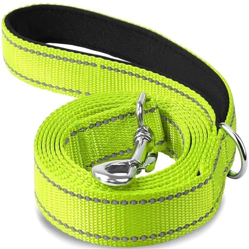 Katzen Hunde Geschirr Halsband Blei Gurt Nacht Reflexion Hund Haustier Abschleppseil 1.2/1.5/1.8m Schutzseil Haustier Walking Training Leine Hundeleine(Green,1.5x150cm) von VONCYKI