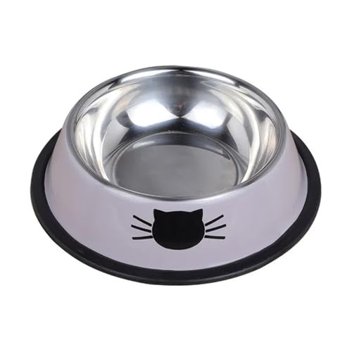 Katzenfutternapf aus Edelstahl for Kätzchen, Katzenfutter und Wassernapf mit Rutschfester Gummibasis, kleiner Futternapf for Haustiere, Katzenzubehör, Heimtierbedarf Hundenapf(GRAY) von VONCYKI