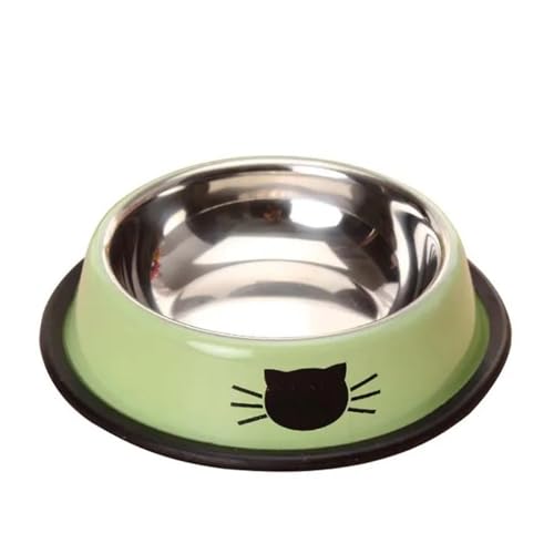 Katzenfutternapf aus Edelstahl for Kätzchen, Katzenfutter und Wassernapf mit Rutschfester Gummibasis, kleiner Futternapf for Haustiere, Katzenzubehör, Heimtierbedarf Hundenapf(Green) von VONCYKI