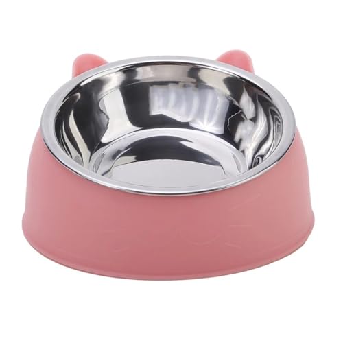 Katzennapf, schöne, kreative, geneigte Futternäpfe for Kätzchen und Welpen, Futternäpfe aus Edelstahl for Katzen, Trinknapf for Haustiere, Hunde, Katzen, Futterspender Hundenapf(Pink) von VONCYKI