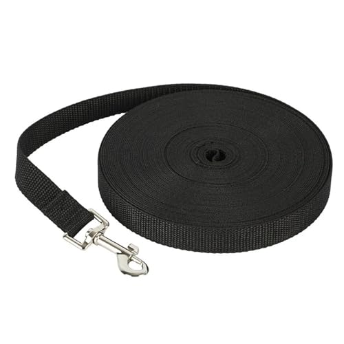 Langes Schleppseil Nylon Hundeleinen 6 Farben 1,5m 1,8m 4,5m 6m 10m Trainingsleine for Haustiere Katzen Hunde Geschirr Halsband Bleigurt Hundeleine(Black,10M) von VONCYKI