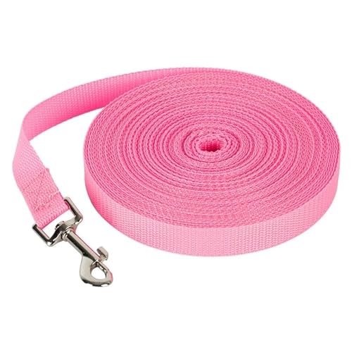 Langes Schleppseil Nylon Hundeleinen 6 Farben 1,5m 1,8m 4,5m 6m 10m Trainingsleine for Haustiere Katzen Hunde Geschirr Halsband Bleigurt Hundeleine(Pink,10M) von VONCYKI