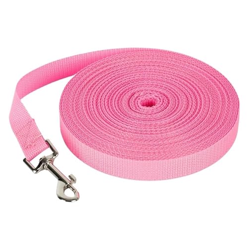 Langes Schleppseil Nylon Hundeleinen 6 Farben 1,5m 1,8m 4,5m 6m 10m Trainingsleine for Haustiere Katzen Hunde Geschirr Halsband Bleigurt Hundeleine(Pink,10M) von VONCYKI